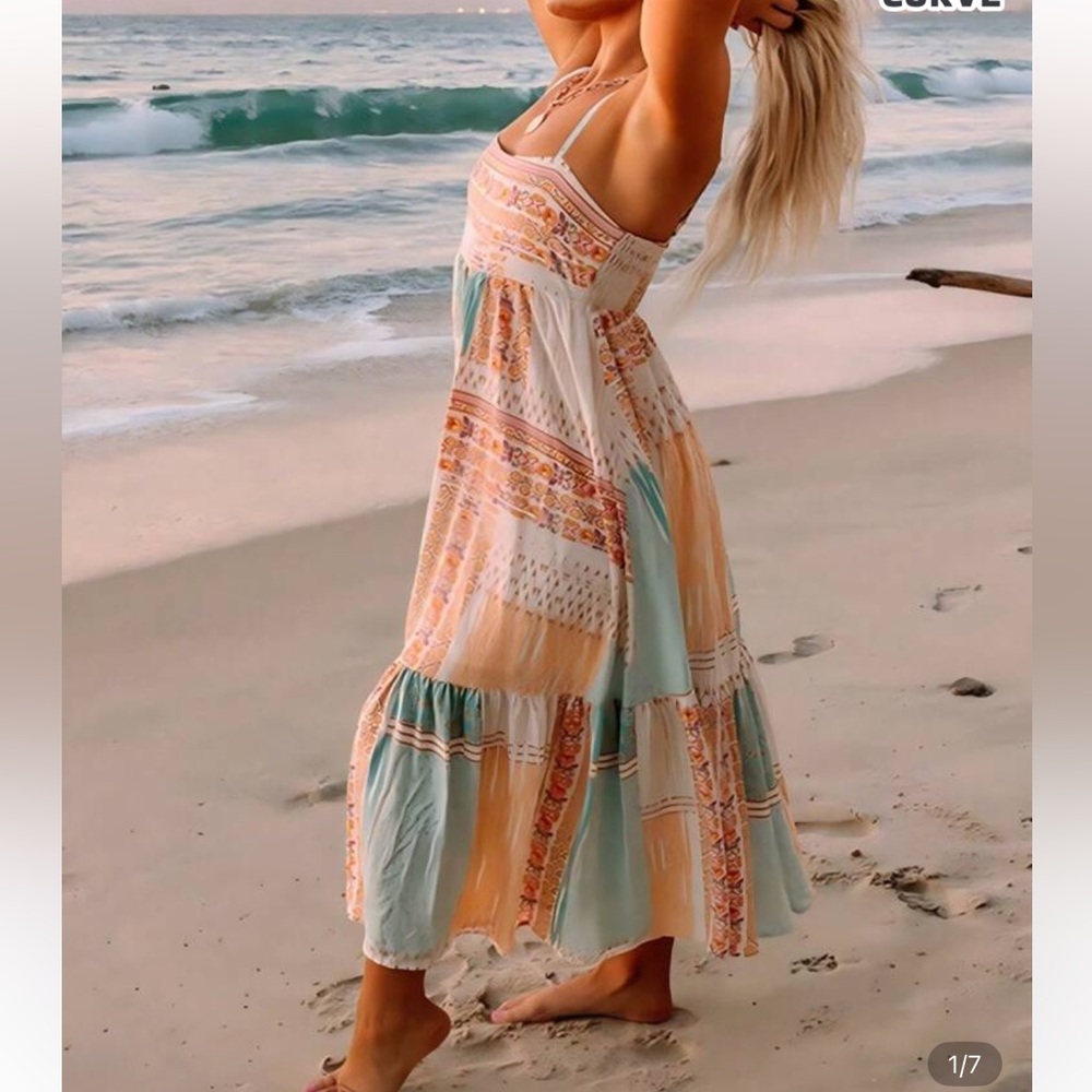 Bohemian Maxi Dress in Pastel Hues